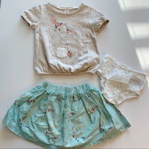 Baby Gap Spring Easter Top & Skirt Set Size 2